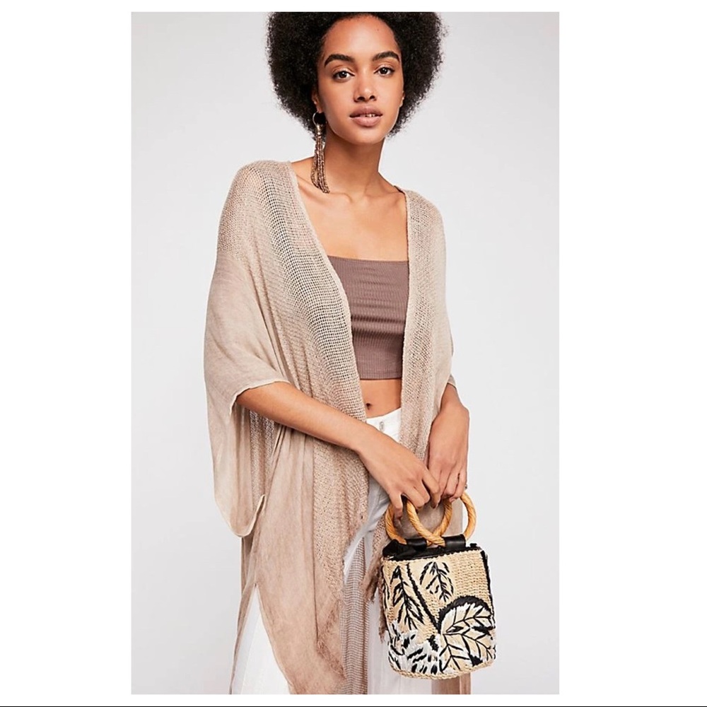 FREE PEOPLE LONG KIMONO CARDI CAPE CARDIGAN A2C - Picture 11 of 16